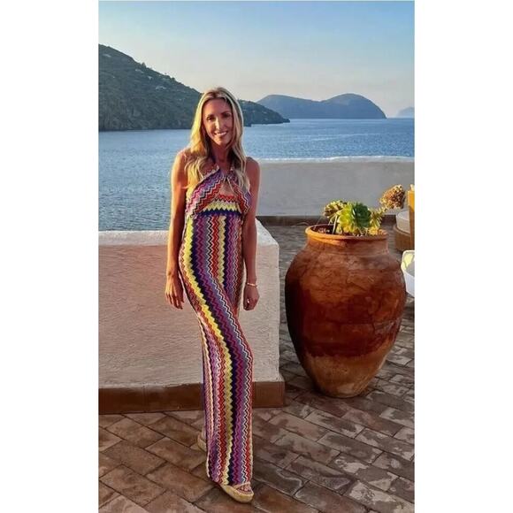 NWT Alexis Multicolor Sunrise Knit Vedette Sleeveless Maxi Dress Size M Resort - Picture 12 of 16